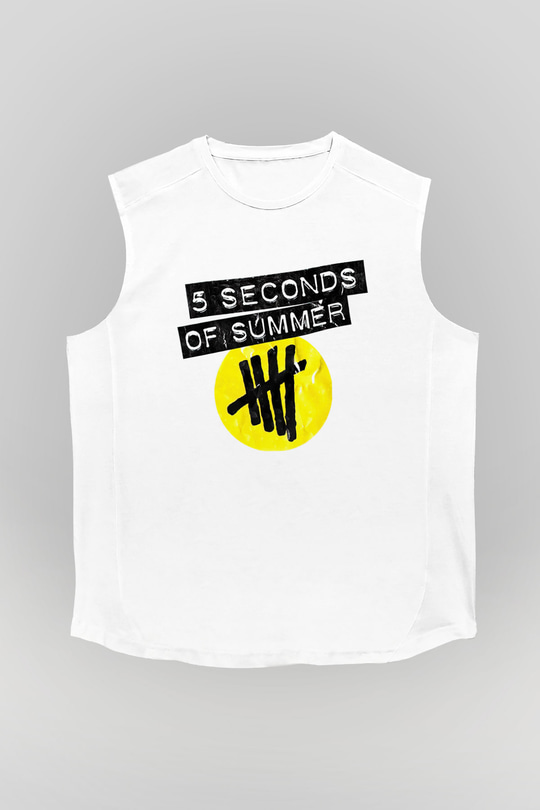 5 Seconds Of Summer Beyaz Unisex Kolsuz Tişört