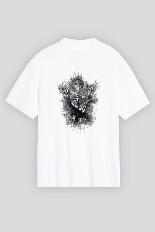 A Boosie Wit Da Hoodie Baskılı Beyaz Unisex Oversize Tişört - Tshirt