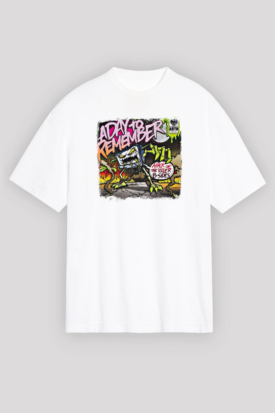 A Day to remember Baskılı Unisex Beyaz Oversize Tişört