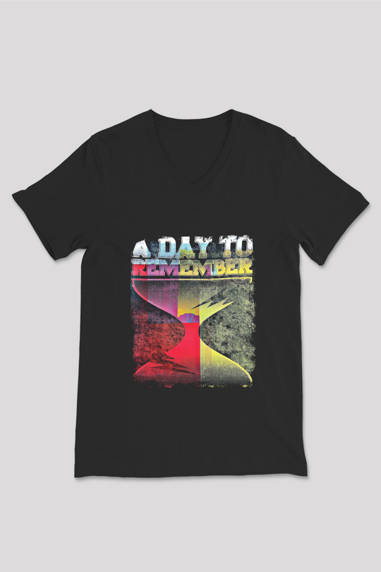 A Day to remember Baskılı Unisex Siyah V Yaka Tişört