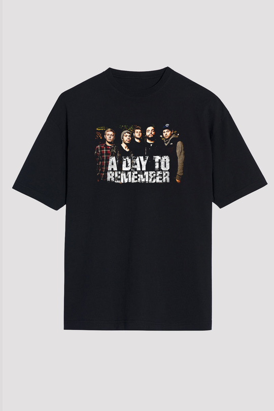 A Day to remember Baskılı Unisex Siyah Oversize Tişört