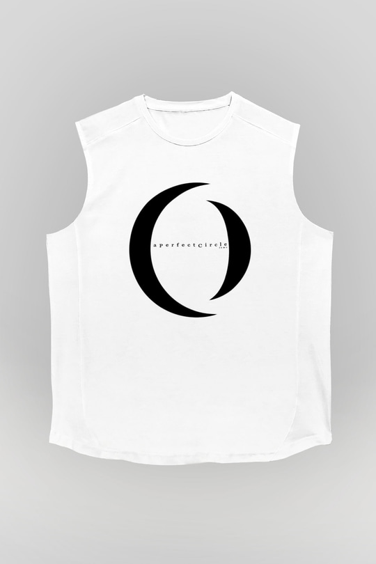 A Perfect Circle Baskılı Unisex Beyaz Kolsuz Tişört