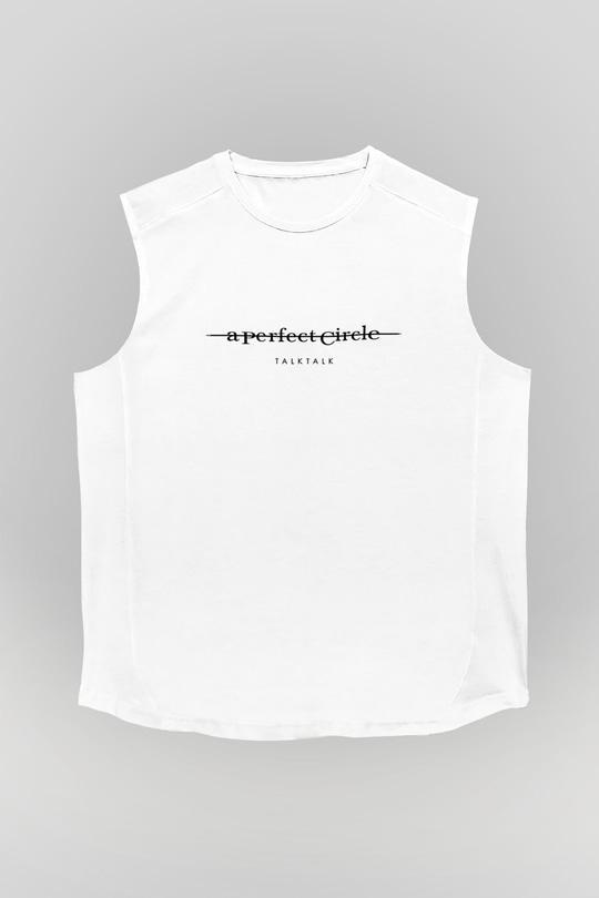 A Perfect Circle Baskılı Unisex Beyaz Kolsuz Tişört