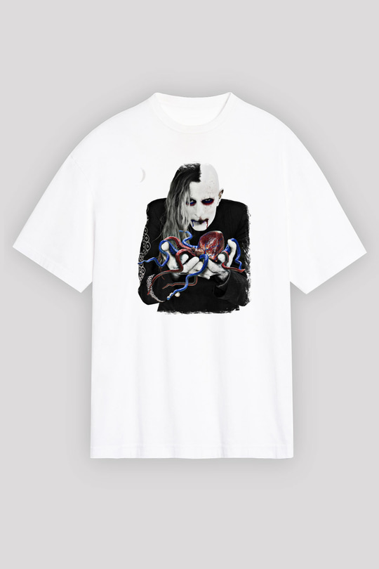 A Perfect Circle Baskılı Unisex Beyaz Oversize Tişört