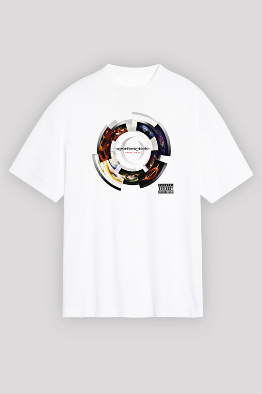 A Perfect Circle Baskılı Unisex Beyaz Oversize Tişört