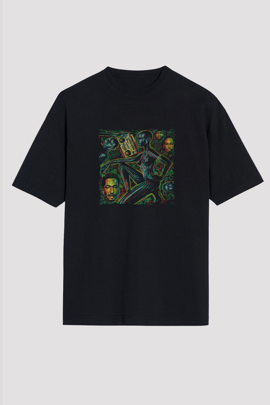 A Tribe Called Quest Baskılı Unisex Oversize Siyah Tişört