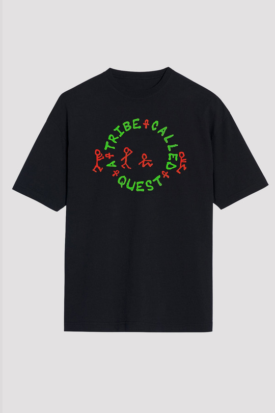 A Tribe Called Quest Baskılı Unisex Siyah Oversize Tişört - Tshirt