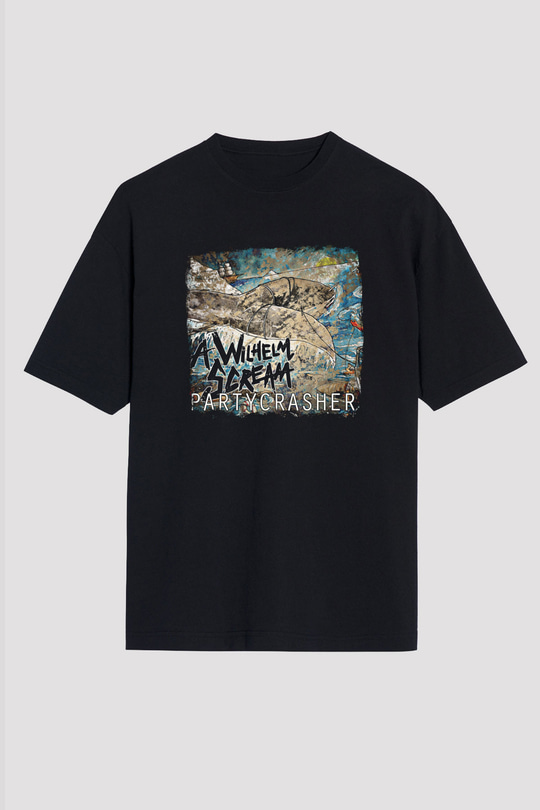 A Wilhelm Scream Baskılı Unisex Siyah Oversize Tişört