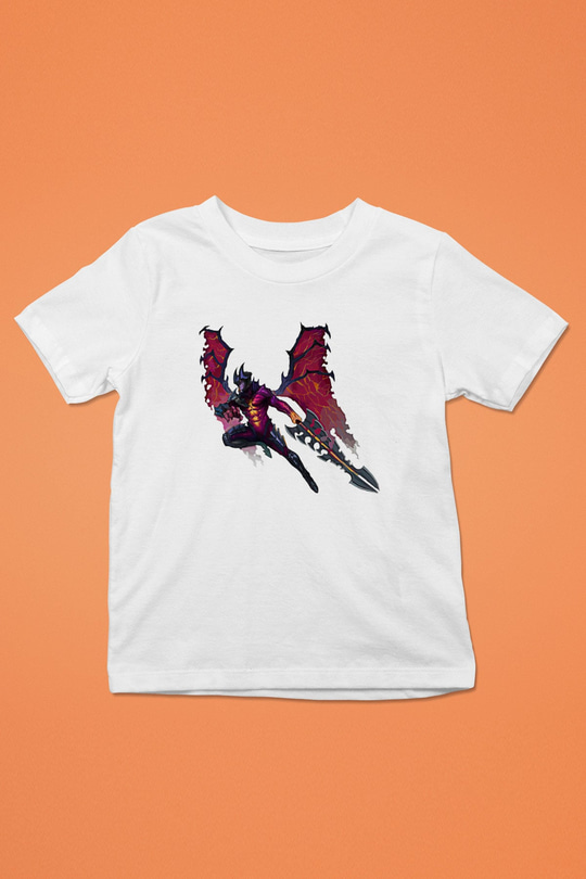 Aatrox James Baskılı Beyaz Unisex Beyaz Çocuk Tişört - Tshirt