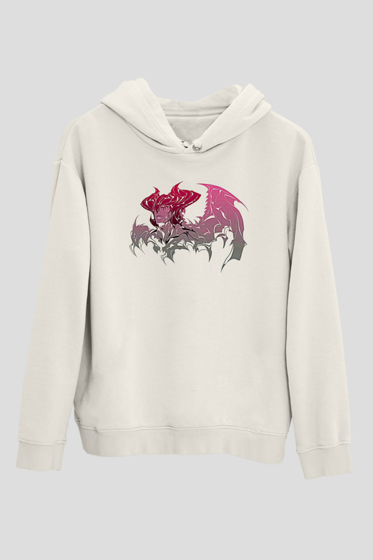 Aatrox James Baskılı Beyaz Unisex Kapüşonlu Sweatshirt