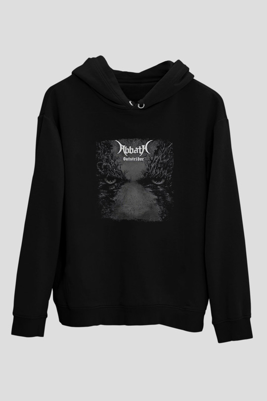 Abbath Baskılı Unisex Siyah Hoodie