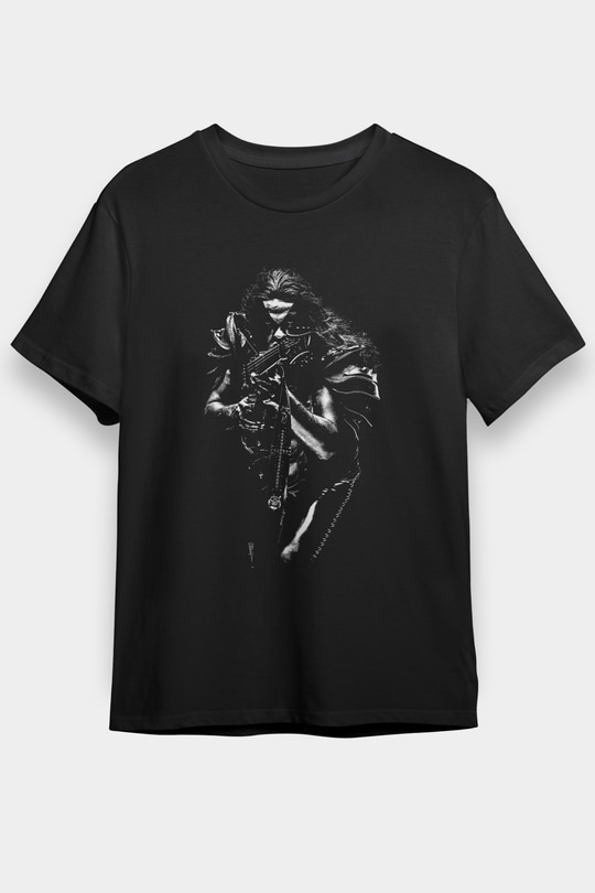 Abbath Baskılı Unisex Siyah Tişört
