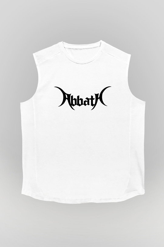 Abbath Beyaz Unisex Kolsuz Tişört
