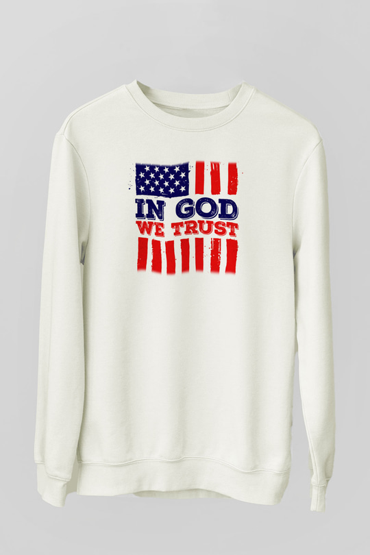 ABD Beyaz Unisex Sweatshirt