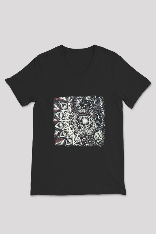Abigail Williams Baskılı Unisex Siyah V Yaka Tişört