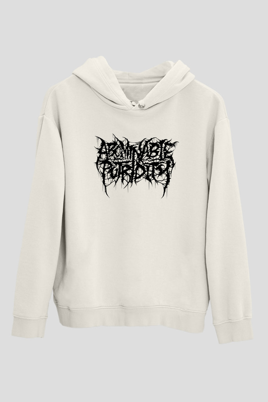 Abomindable Patrudity Baskılı Beyaz Unisex Kapüşonlu Sweatshirt