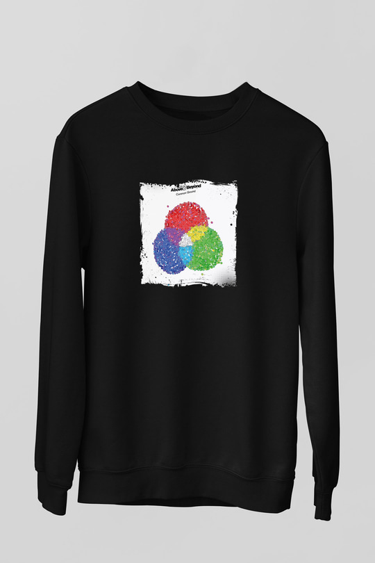 Above and Beyond Baskılı Unisex Siyah Sweatshirt