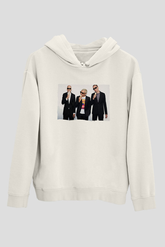 Above and Beyond Beyaz Unisex Kapüşonlu Sweatshirt