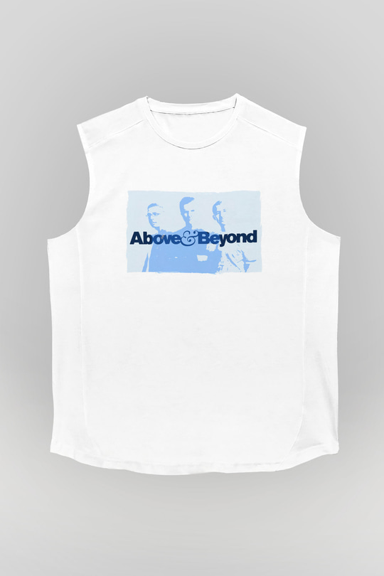 Above and Beyond Beyaz Unisex Kolsuz Tişört