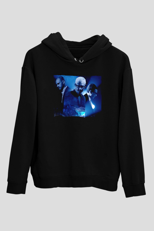 Above and Beyond Siyah Unisex Kapüşonlu Sweatshirt