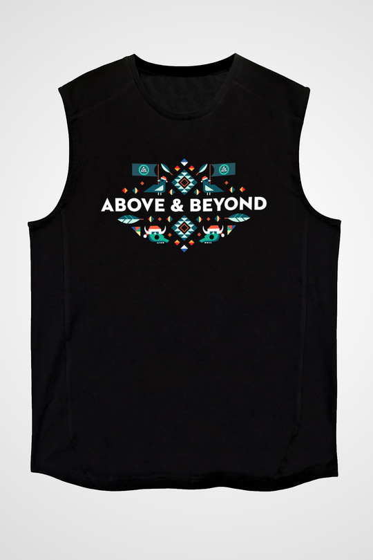 Above and Beyond Siyah Unisex Kolsuz Tişört