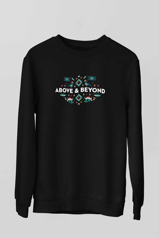 Above and Beyond Siyah Unisex Sweatshirt