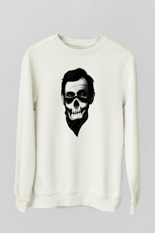 Abraham Lincoln Beyaz Unisex Sweatshirt