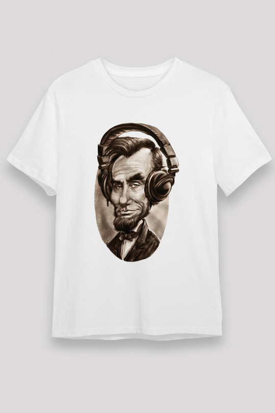 Abraham Lincoln Beyaz Unisex Tişört T-Shirt - TişörtFabrikası