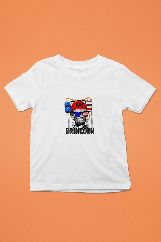 Abraham Lincoln Unisex Baskılı Beyaz Çocuk Tişört