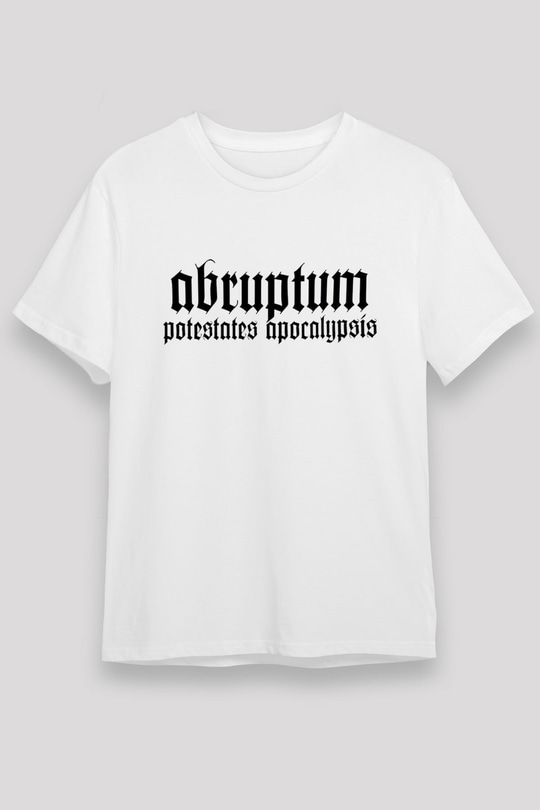Abruptum Baskılı Unisex Beyaz Tişört - Tshirt