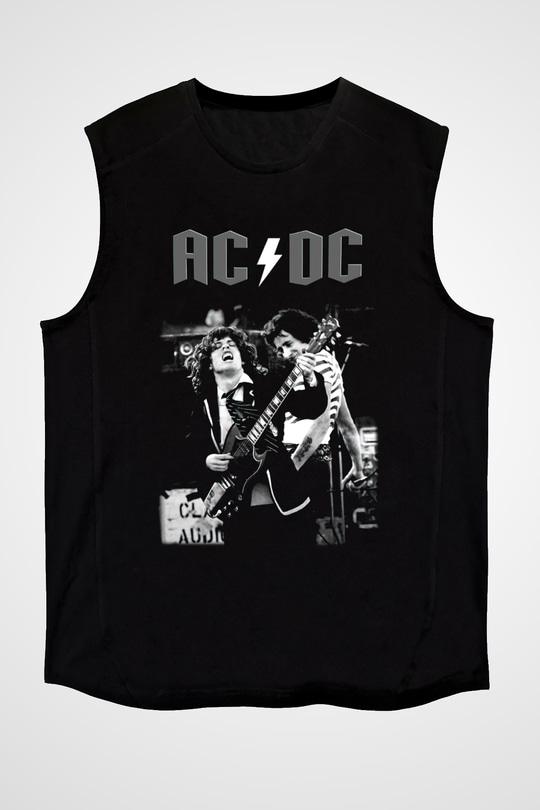 AC DC Angus Young Siyah Unisex Kolsuz Tişört
