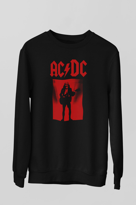 AC DC Angus Young Siyah Unisex Sweatshirt