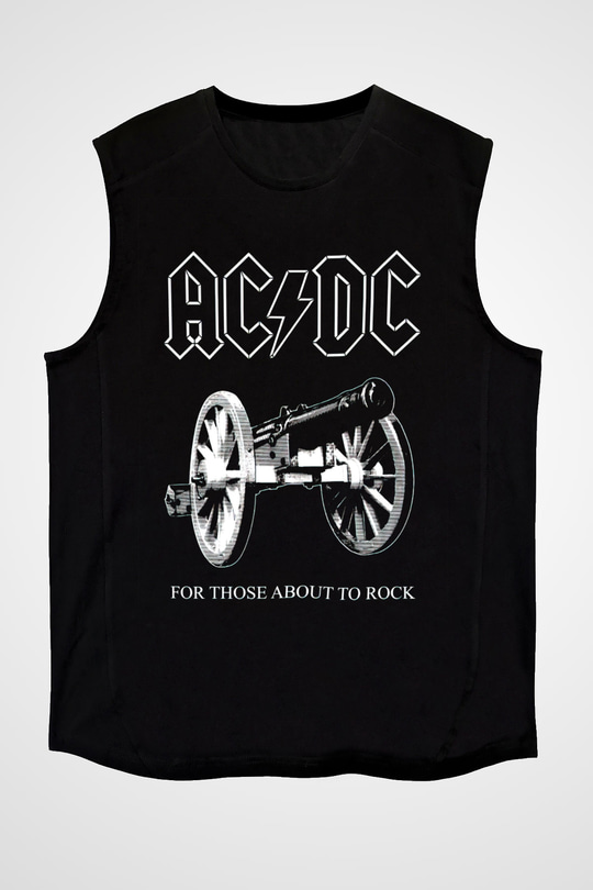 AC DC For Those About To Rock Siyah Unisex Kolsuz Tişört