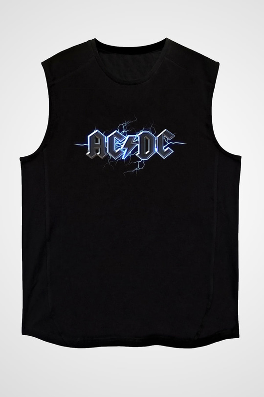 AC DC Thunderbolt Siyah Unisex Kolsuz Tişört
