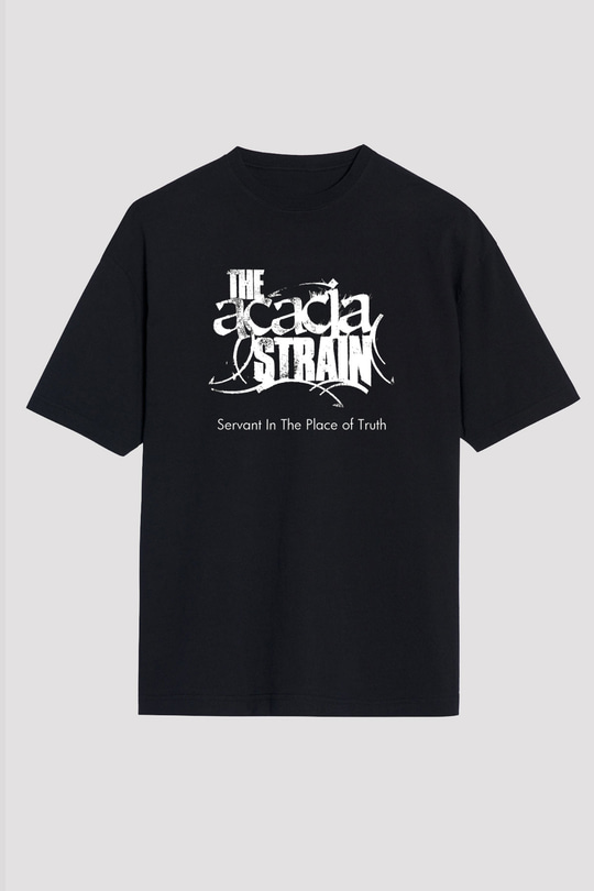Acacia Strain Baskılı Unisex Siyah Oversize Tişört