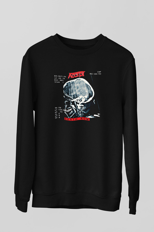 Accept Baskılı Unisex Siyah Sweatshirt