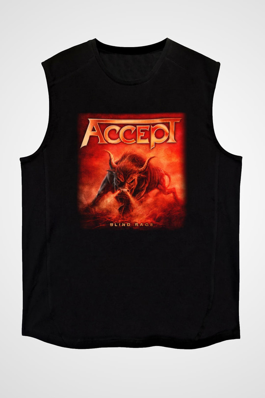 Accept Siyah Unisex Kolsuz Tişört