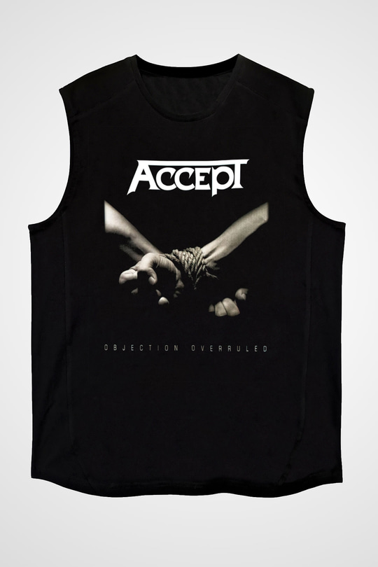 Accept Siyah Unisex Kolsuz Tişört
