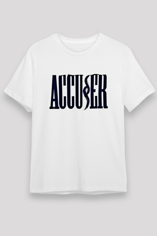 Accuser Baskılı Unisex Beyaz Tişört