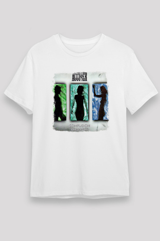 Accuser Baskılı Unisex Beyaz Tişört