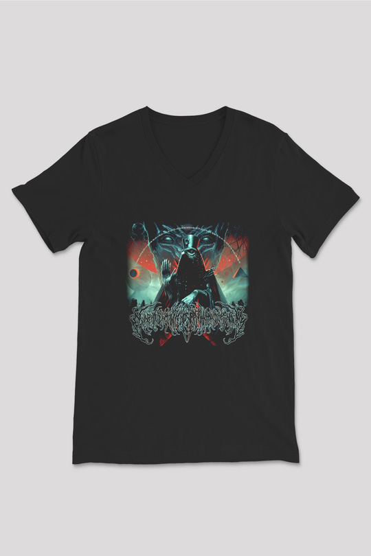 Accuser Siyah Unisex V Yaka Tişört T-Shirt