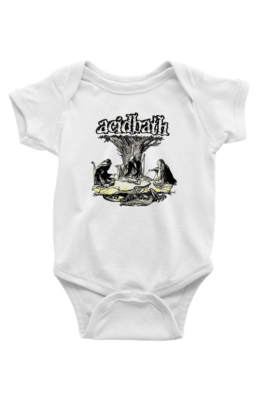 Acid Bath Baskılı Beyaz Unisex Bebek Body - Zıbın