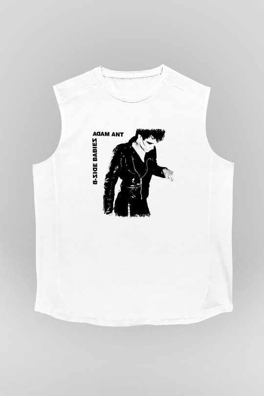 Adam Ant Baskılı Unisex Beyaz Kolsuz Tişört