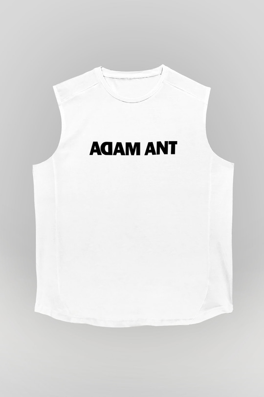 Adam Ant Baskılı Unisex Beyaz Kolsuz Tişört