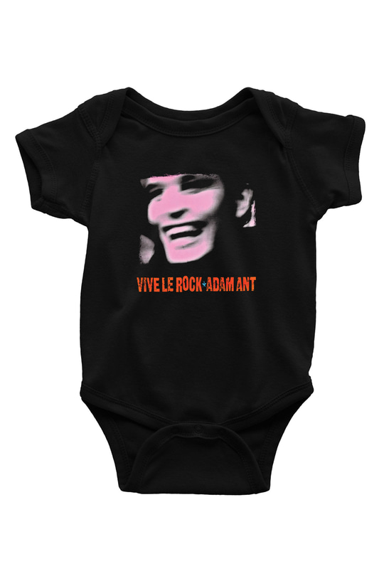 Adam Ant Baskılı Unisex Siyah Bebek Body - Zıbın