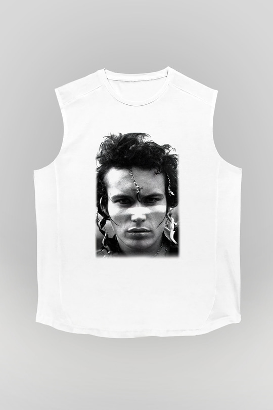 Adam Ant Beyaz Unisex Kolsuz Tişört
