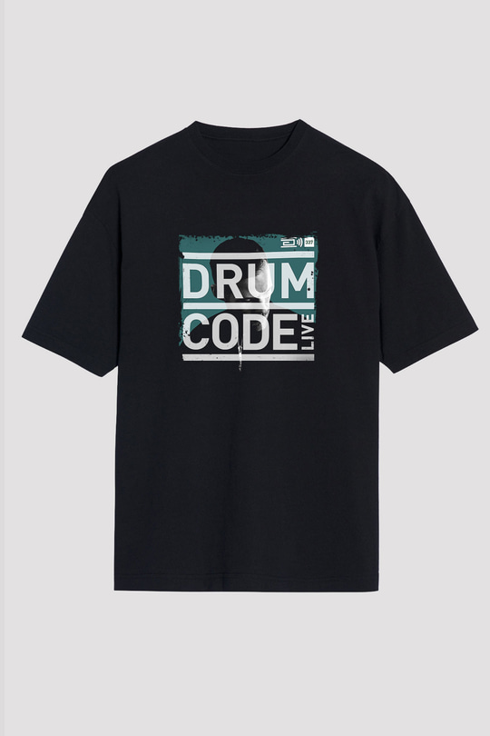 Adam Beyer Baskılı Unisex Oversize Siyah Tişört