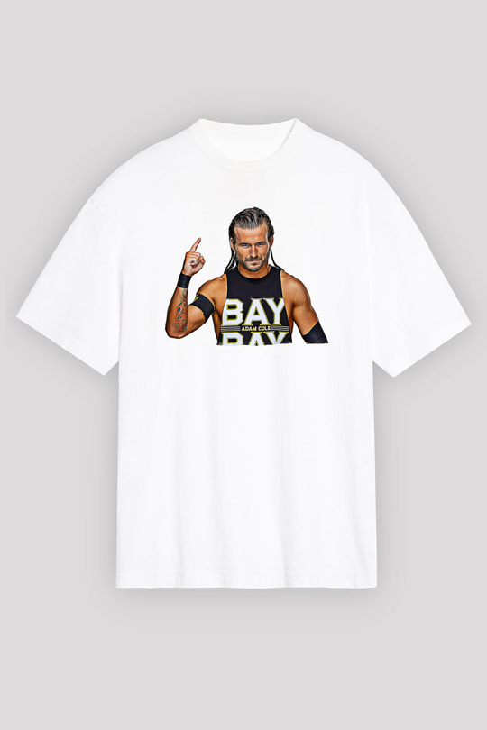 Adam Cole Baskılı Beyaz Unisex Oversize Tişört - Tshirt