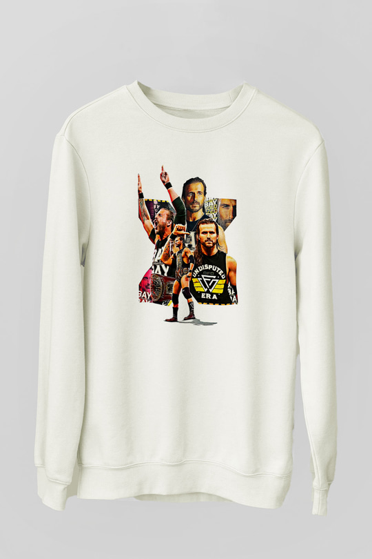 Adam Cole Baskılı Beyaz Unisex Sweatshirt