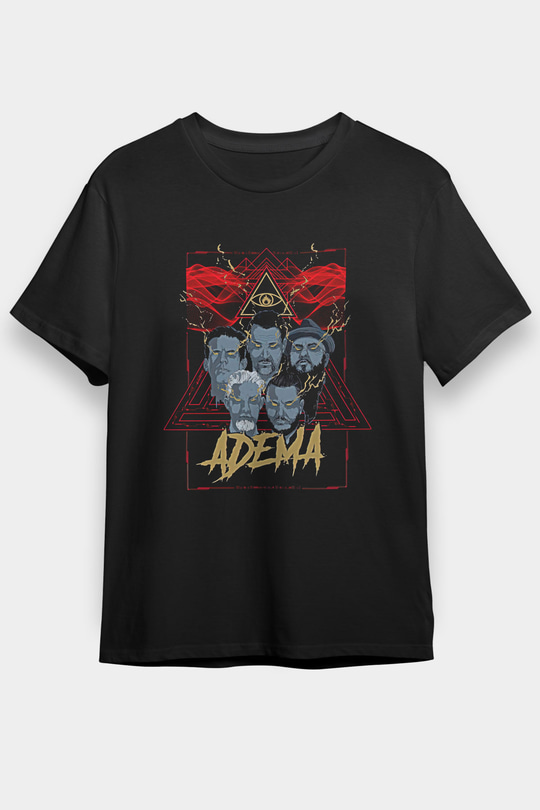Adema Baskılı Unisex Siyah Tişört - Tshirt